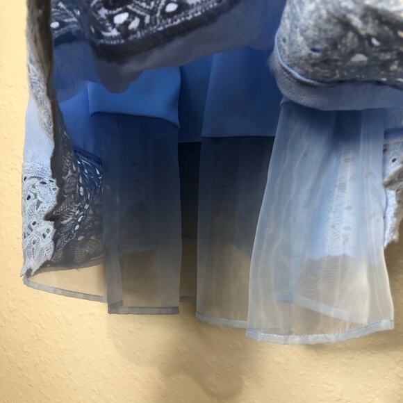 JOA Womens Dress Size M Blue Laces You'll Go Periwinkle Lace Mini Short Casual - Picture 10 of 12